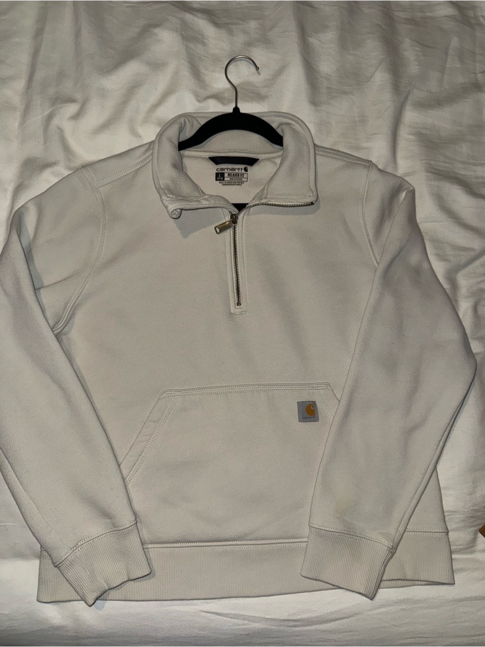 Carhartt White Half-Zip Pullover Sweatshirt